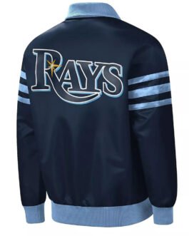 The Captain II Tampa Bay Rays Blue Varsity Satin Jacket