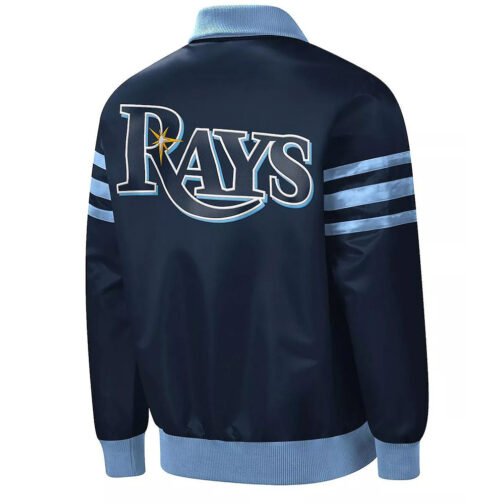 The Captain II Tampa Bay Rays Blue Varsity Satin Jacket - Image 2