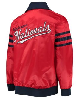 The Captain II Washington Nationals Varsity Red Satin Jacket