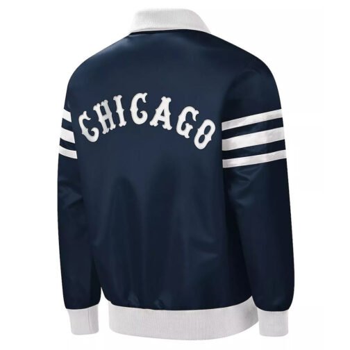The Captain III Chicago White Sox Blue Varsity Satin Jacket - Image 2