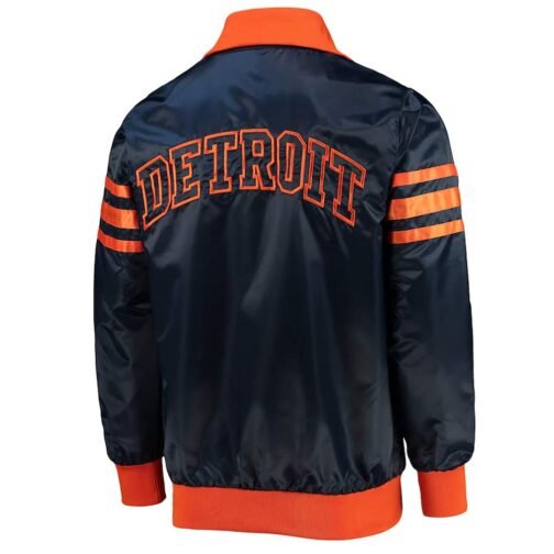 Navy Blue The Captain III Detroit Tigers Satin Jacket - Image 2
