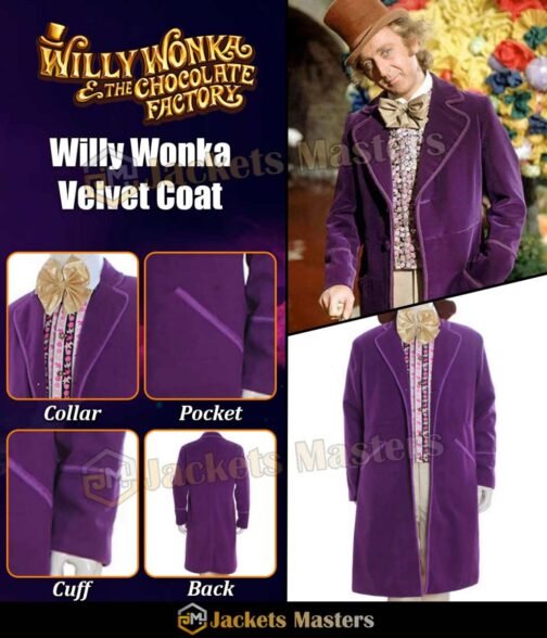 Willy Wonka and the Chocolate Factory Gene Wilder Purple Coat - Image 15