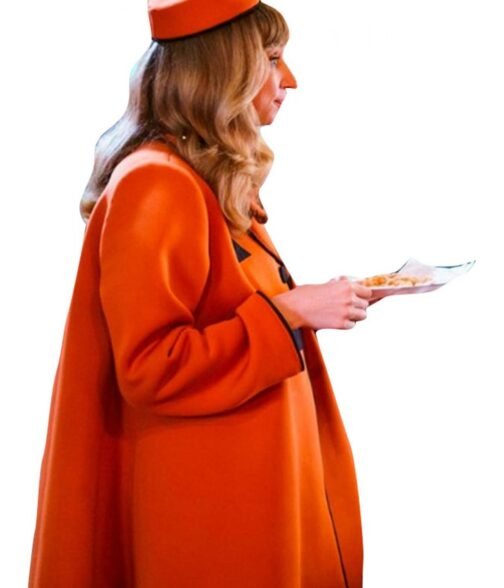 The Curse of Bridge Hollow Nia Vardalos Wool Orange Coat - Image 9