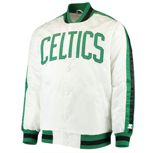 Boston Celtics The D-Line White Satin Jacket - Image 3