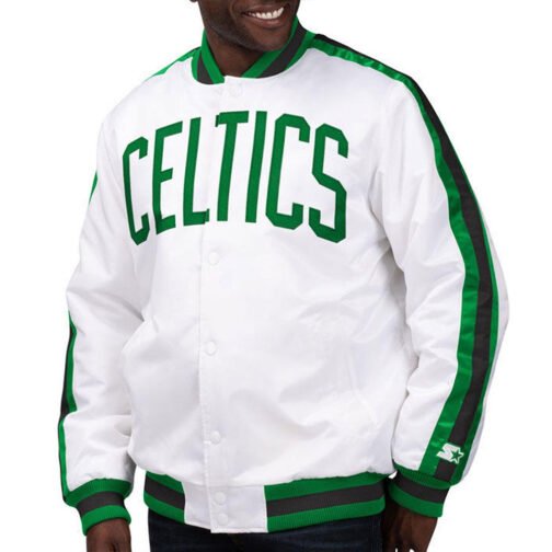 Boston Celtics The D-Line White Satin Jacket