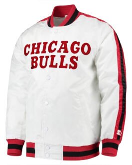Chicago Bulls The D-Line White Satin Jacket