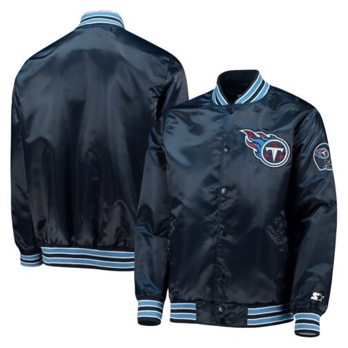 The Diamond Tennessee Titans Satin Navy Jacket - Image 3