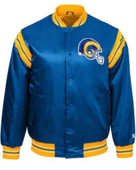 LA Rams The Enforcer Royal Blue Satin Jacket