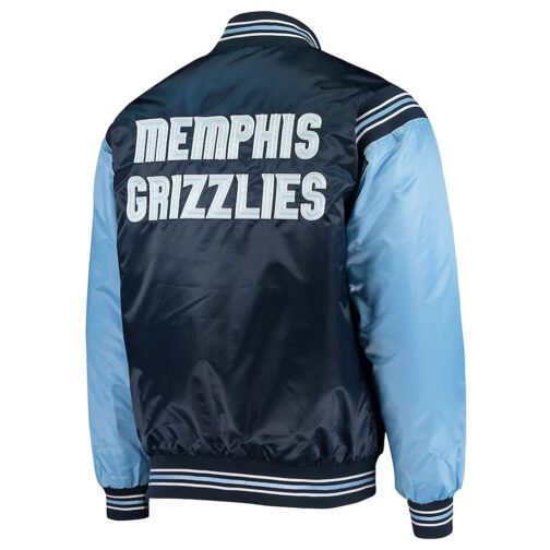 The Enforcer Memphis Grizzlies Navy/Light Blue Satin Jacket - Image 2