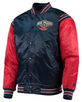 New Orleans Pelicans The Enforcer Navy/Red Satin Jacket
