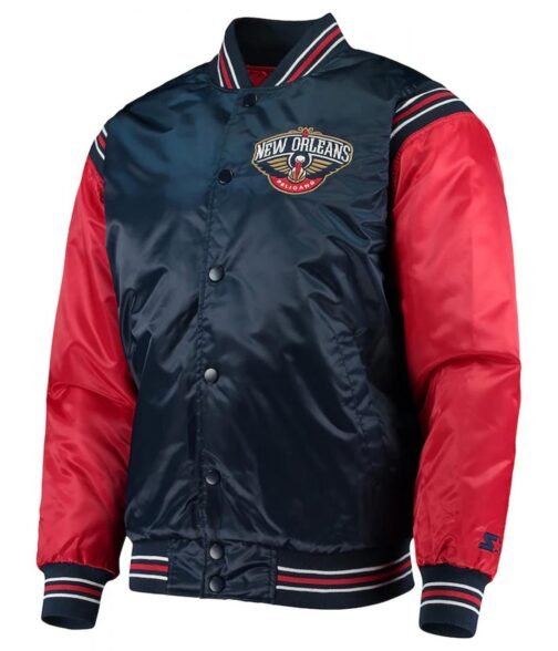 New Orleans Pelicans The Enforcer Navy/Red Satin Jacket