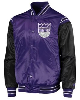 Sacramento Kings The Enforcer Purple and Black Satin Jacket