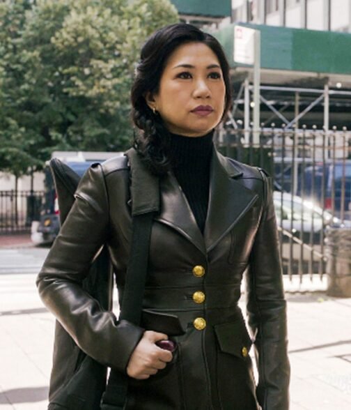 Liza Lapira The Equalizer Season 02 Leather Blazer - Image 2