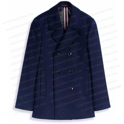 Sebastian Stan The Falcon and The Winter Soldier Blue Peacoat - Image 7