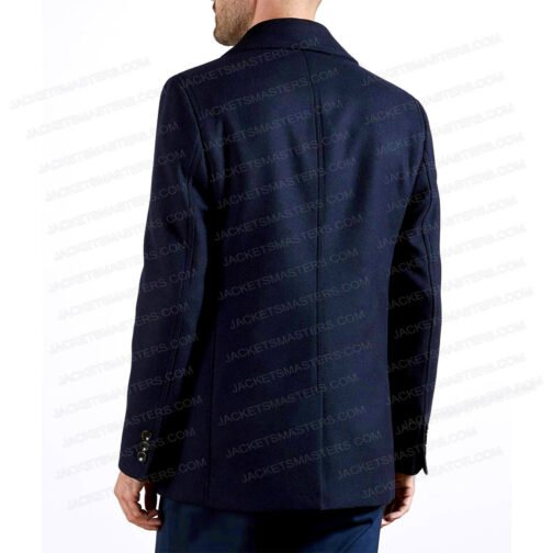 Sebastian Stan The Falcon and The Winter Soldier Blue Peacoat - Image 5