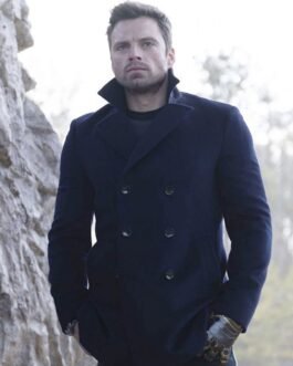 Sebastian Stan The Falcon and The Winter Soldier Blue Peacoat