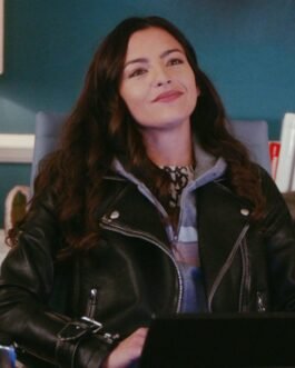 The Flash Kayla Compton Black Biker Leather Jacket