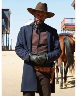 Lakeith Stanfield The Harder They Fall Double Breasted Blue Coat