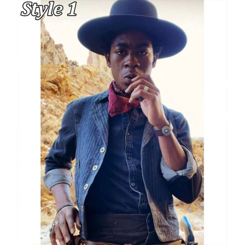 RJ Cyler The Harder They Fall Navy Blue Vest - Image 3
