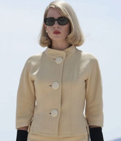 The Ipcress File Lucy Boynton Beige Wool Jacket - Image 2