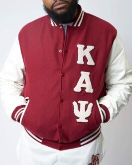 The Kappa Alpha Psi Nupe Varsity Maroon and White Jacket