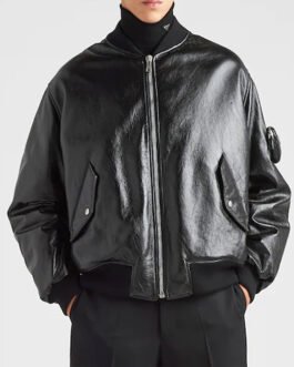 Kim Kardashian The Kardashians Black Bomber Leather Jacket