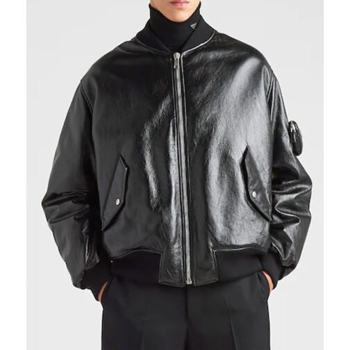 Kim Kardashian The Kardashians Black Bomber Leather Jacket