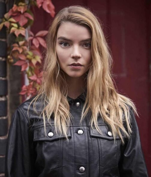 Anya Taylor-Joy Photoshoot The Laterals Black Leather Jacket - Image 3
