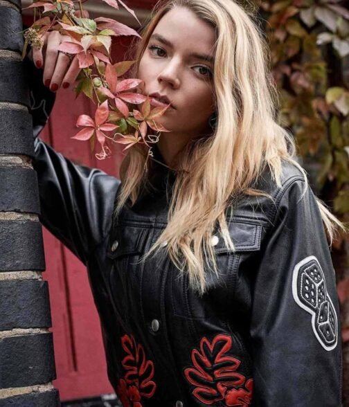 Anya Taylor-Joy Photoshoot The Laterals Black Leather Jacket - Image 2