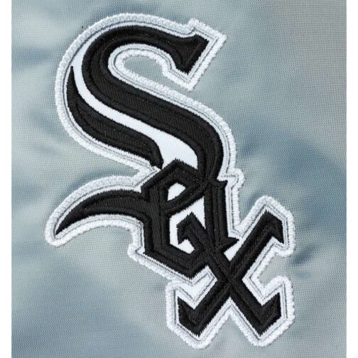 Chicago White Sox The Legend Silver/Black Satin Jacket - Image 4