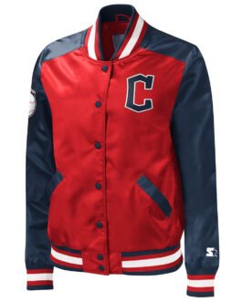 Cleveland Guardians The Legend Red/Blue Satin Jacket