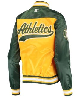 Gold/Green The Legend Oakland Athletics Satin Jacket