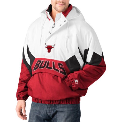 The Line-up Oxford Chicago Bulls Hoodie Half-Zip Jacket - Image 4