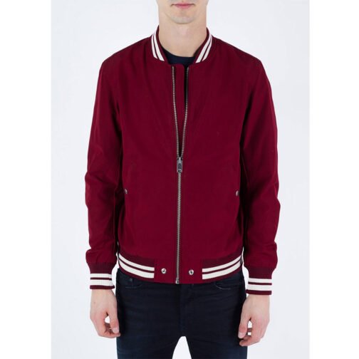 The Mayor Bernard David Jones Red Bomber Jacket - Image 3