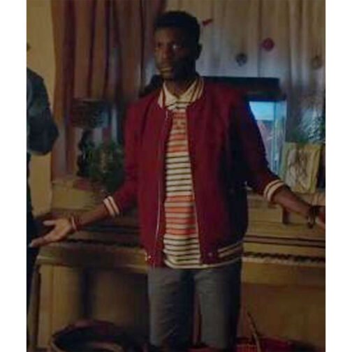 The Mayor Bernard David Jones Red Bomber Jacket - Image 5