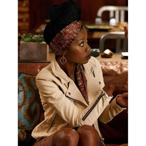 The Mindy Project S03 Xosha Roquemore Leather Jacket - Image 4