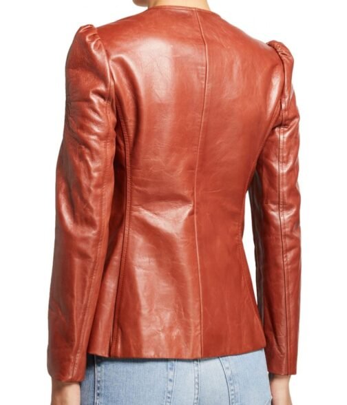 Karen Pittman The Morning Show Brown Leather Blazer - Image 3