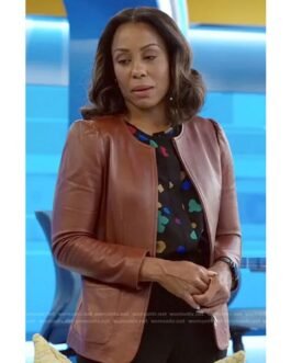 Karen Pittman The Morning Show Brown Leather Blazer