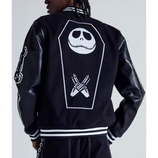 The Nightmare Before Christmas Jack Varsity Jacket - Image 2