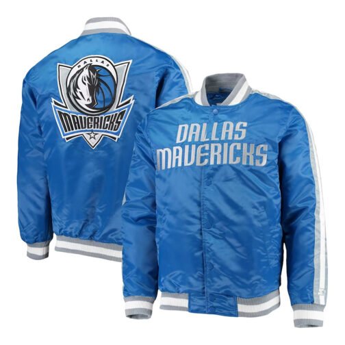 The Offensive Dallas Mavericks Blue Varsity Satin Jacket - Image 3