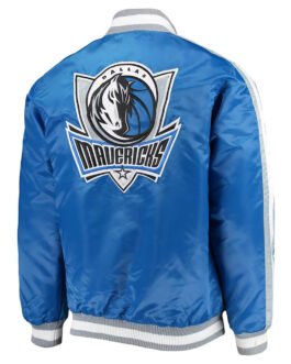 The Offensive Dallas Mavericks Blue Varsity Satin Jacket