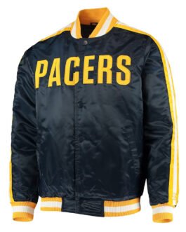 Indiana Pacers The Offensive Navy Varsity Satin Jacket