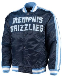 Memphis Grizzlies The Offensive Varsity Navy Satin Jacket