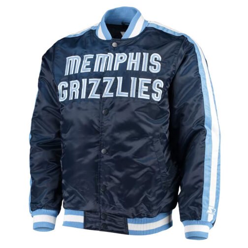 Memphis Grizzlies The Offensive Varsity Navy Satin Jacket