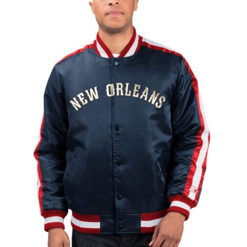 Navy The Offensive New Orleans Pelicans Satin Jacket - Image 4