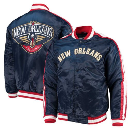 Navy The Offensive New Orleans Pelicans Satin Jacket - Image 3