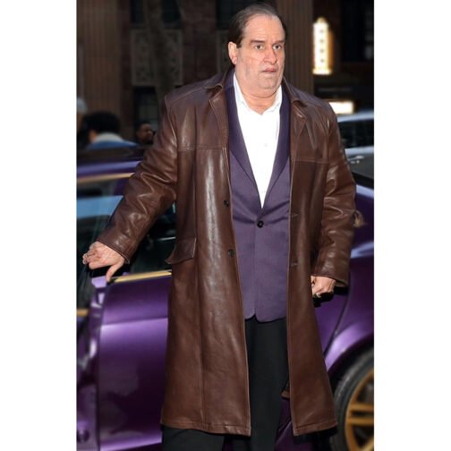 The Penguin Oz Cobb Brown Leather Coat - Image 11