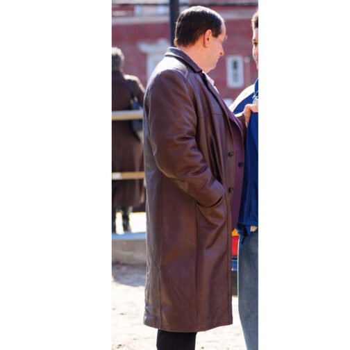 The Penguin Oz Cobb Brown Leather Coat - Image 12