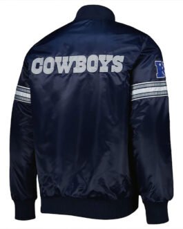 The Pick and Roll Dallas Cowboys Navy Blue Satin Jacket