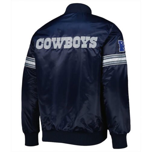 The Pick and Roll Dallas Cowboys Navy Blue Satin Jacket - Image 2